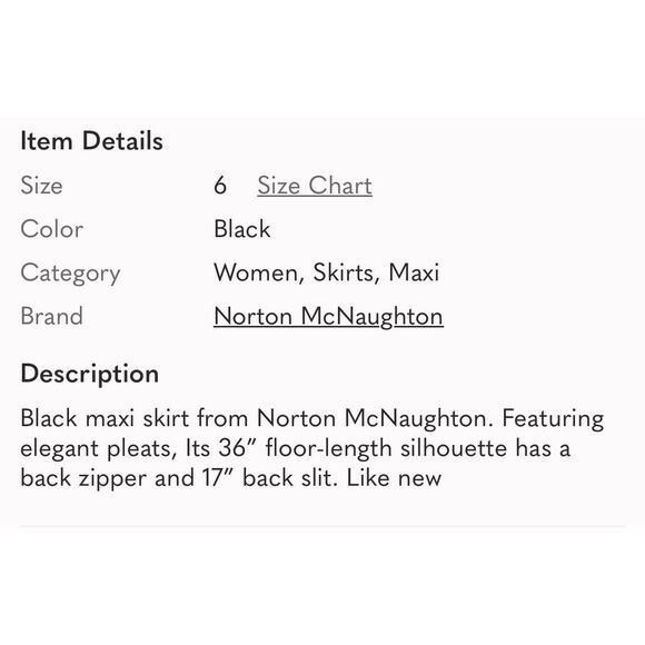 NORTON MCNAUGHTON | full length black pleated skirt 6 - Picture 7 of 7
